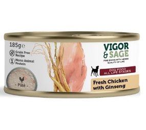 Vigor & Sage Vigor & Sage Hond Natvoer Ginseng met Kip Vigor & Sage Vigor & Sage Hond Natvoer Ginseng met Kip