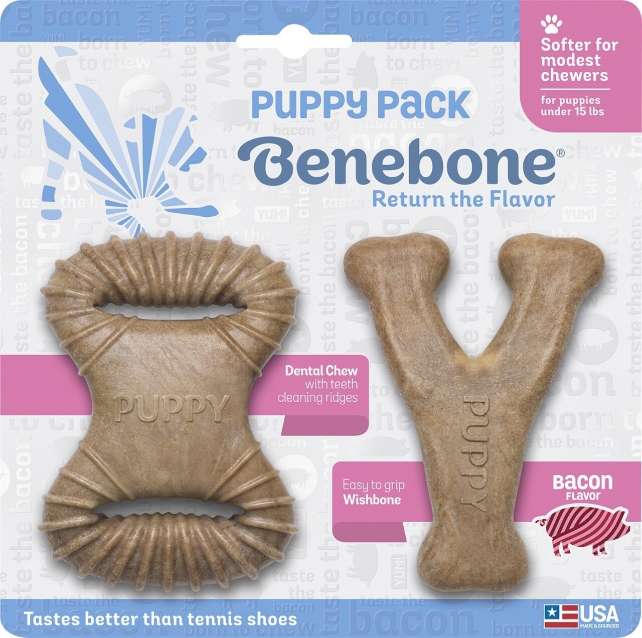 Benebone Benebone Puppy 2-Pack Bacon