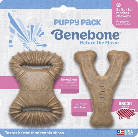 Benebone Benebone Puppy 2-Pack Bacon Benebone Benebone Puppy 2-Pack Bacon