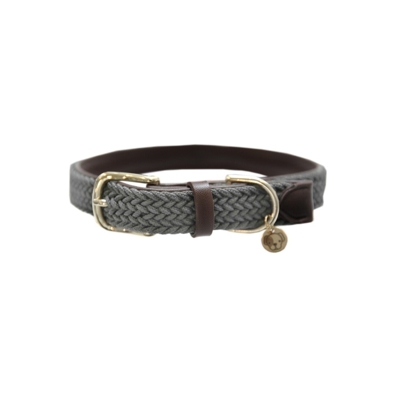 Kentucky Dogwear Kentucky Dogwear Gevlochten Nylon Hondenhalsband Grijs