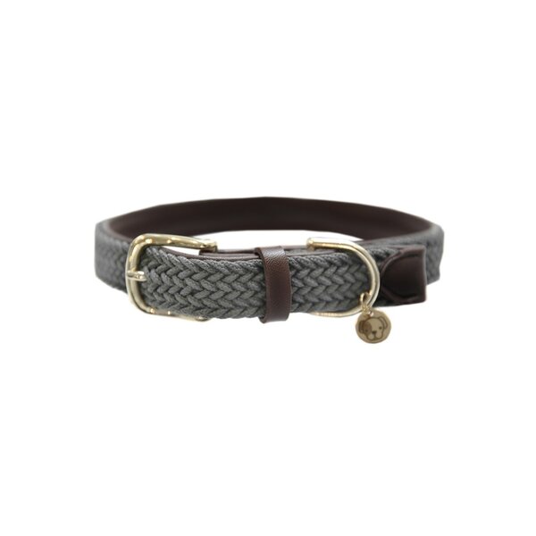 Kentucky Dogwear Kentucky Dogwear Gevlochten Nylon Hondenhalsband Grijs