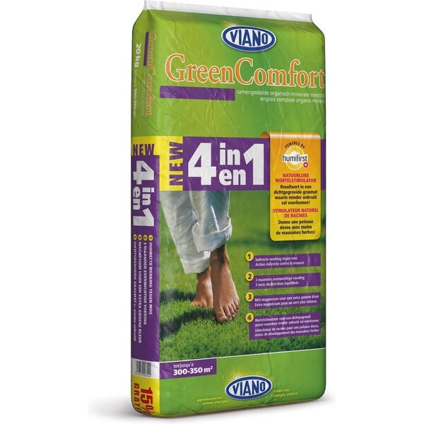 Viano Viano GreenComfort 4 in 1 (Gazonmest + Indirecte werking tegen mos + Magnesium + Voorkomt onkruidgroei)