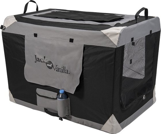 Jack & Vanilla Jack & Vanilla Travel Plooibare Kennel Grijs Jack & Vanilla Jack & Vanilla Travel Plooibare Kennel Grijs