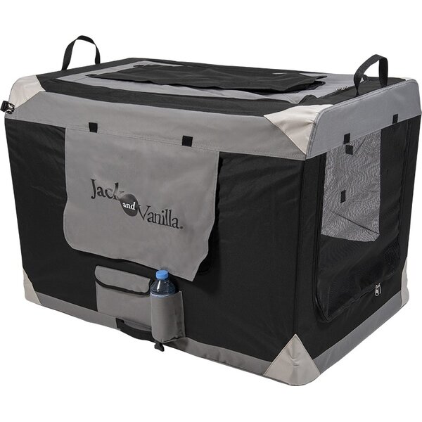 Jack & Vanilla Jack & Vanilla Travel Plooibare Kennel Grijs Jack & Vanilla Jack & Vanilla Travel Plooibare Kennel Grijs