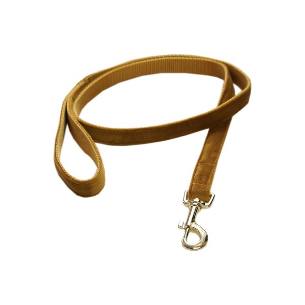 Kentucky Dogwear Kentucky Dogwear Velvet Leiband Mosterd Kentucky Dogwear Kentucky Dogwear Velvet Leiband Mosterd
