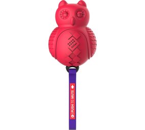 GiGwi GiGwi Push To Mute Uil Rood/Paars GiGwi GiGwi Push To Mute Uil Rood/Paars
