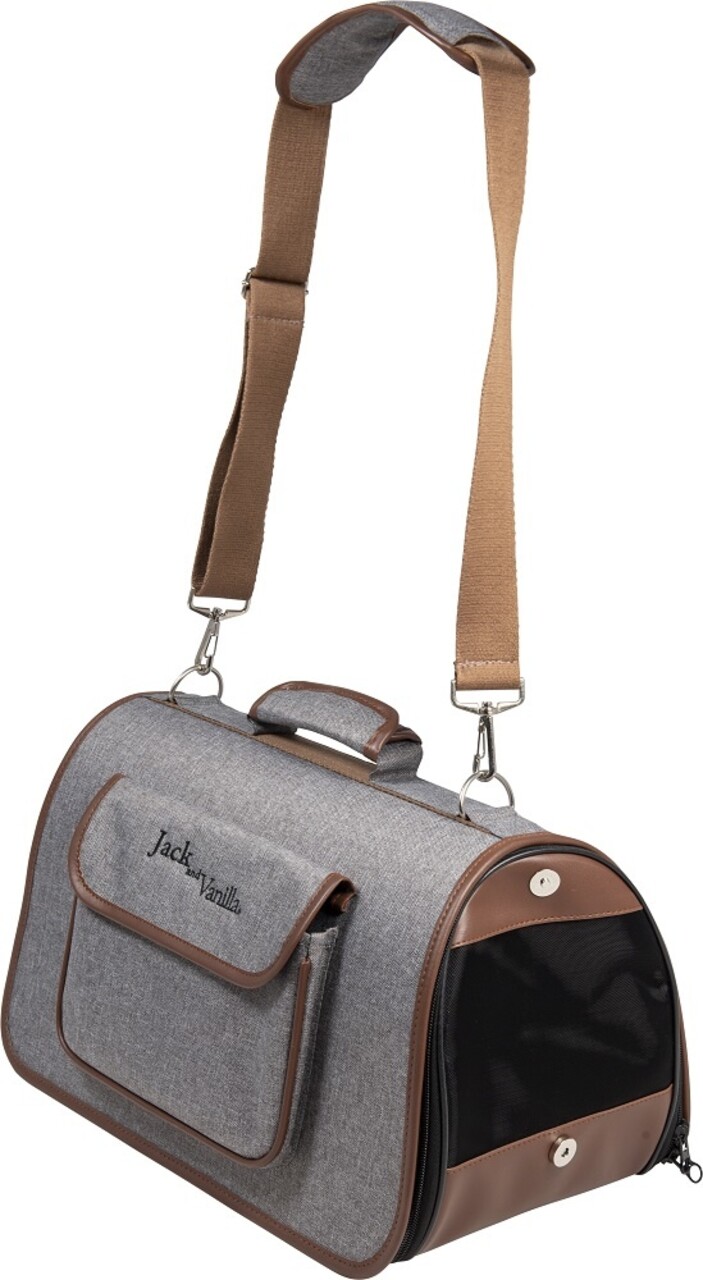 Jack & Vanilla Jack & Vanilla Bizou Pet Carrier Grijs/Bruin Jack & Vanilla Jack & Vanilla Bizou Pet Carrier Grijs/Bruin