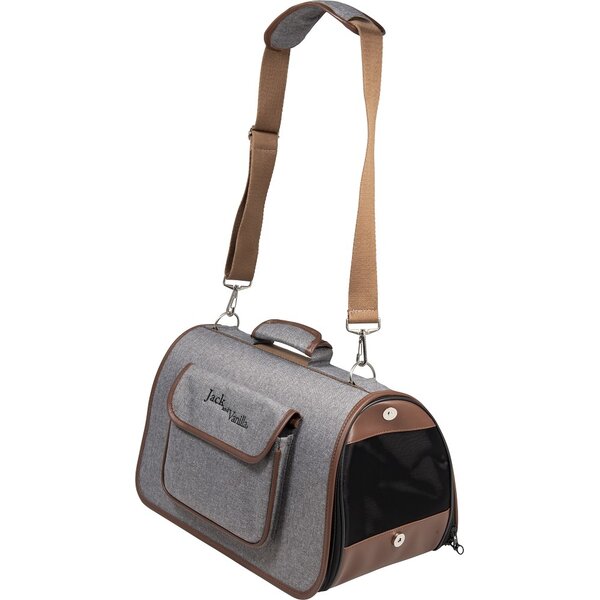 Jack & Vanilla Jack & Vanilla Bizou Pet Carrier Grijs/Bruin Jack & Vanilla Jack & Vanilla Bizou Pet Carrier Grijs/Bruin