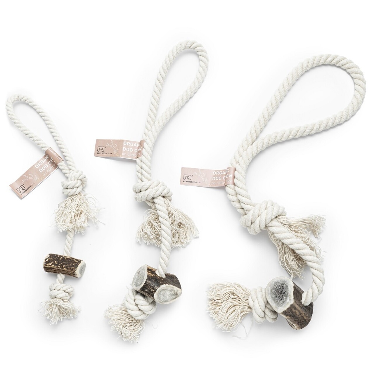 Rexproduct Rexproduct Hondenspeelgoed Loop (Touw + vol stuk hertengewei) Rexproduct Rexproduct Hondenspeelgoed Loop (Touw + vol stuk hertengewei)