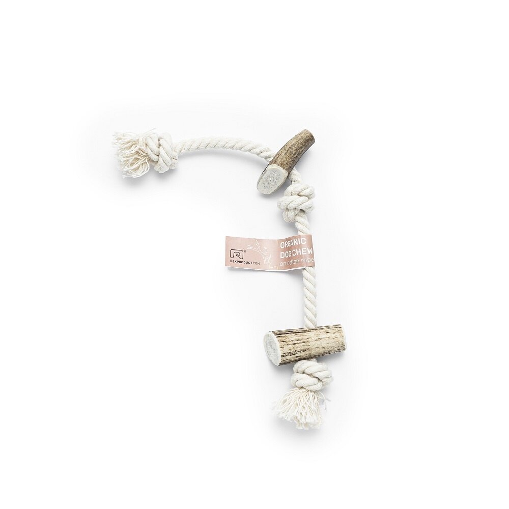 Rexproduct Rexproduct Hondenspeelgoed Double Mix (Touw + blokjes hertengewei) Rexproduct Rexproduct Hondenspeelgoed Double Mix (Touw + blokjes hertengewei)