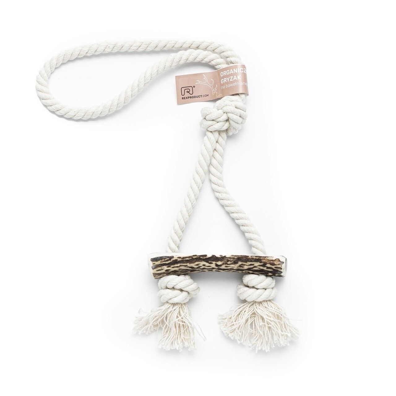 Rexproduct Rexproduct Hondenspeelgoed Knot Soft (Touw + half hertengewei) Rexproduct Rexproduct Hondenspeelgoed Knot Soft (Touw + half hertengewei)