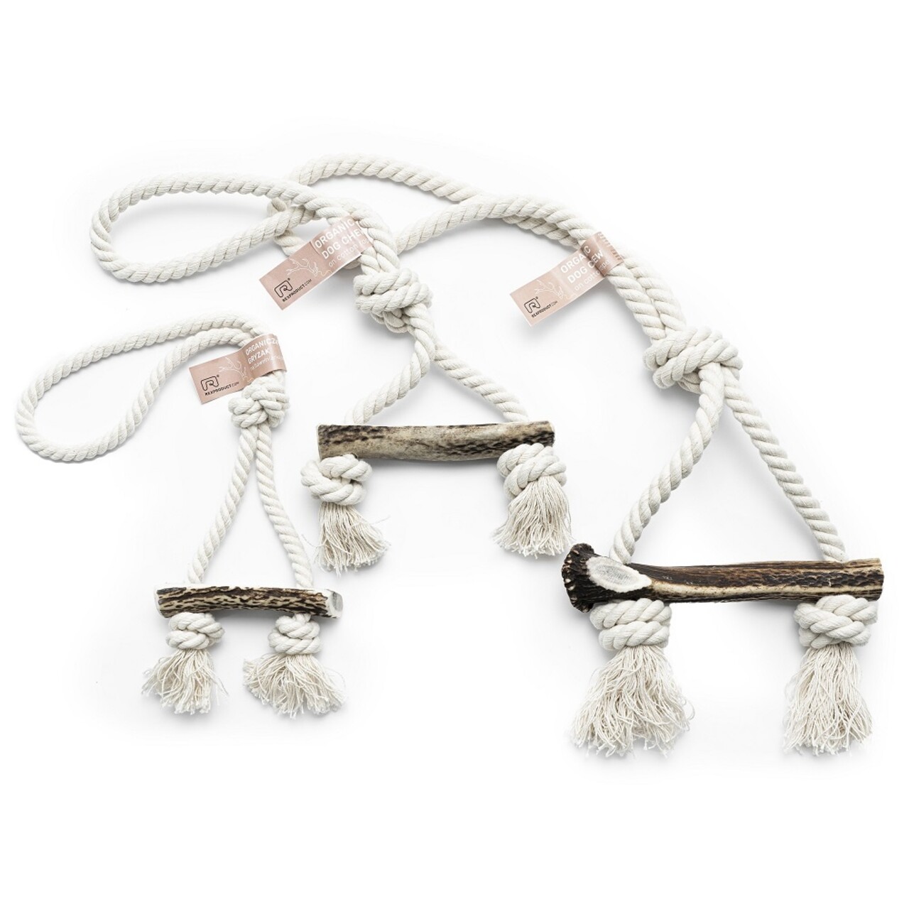 Rexproduct Rexproduct Hondenspeelgoed Knot Soft (Touw + half hertengewei) Rexproduct Rexproduct Hondenspeelgoed Knot Soft (Touw + half hertengewei)