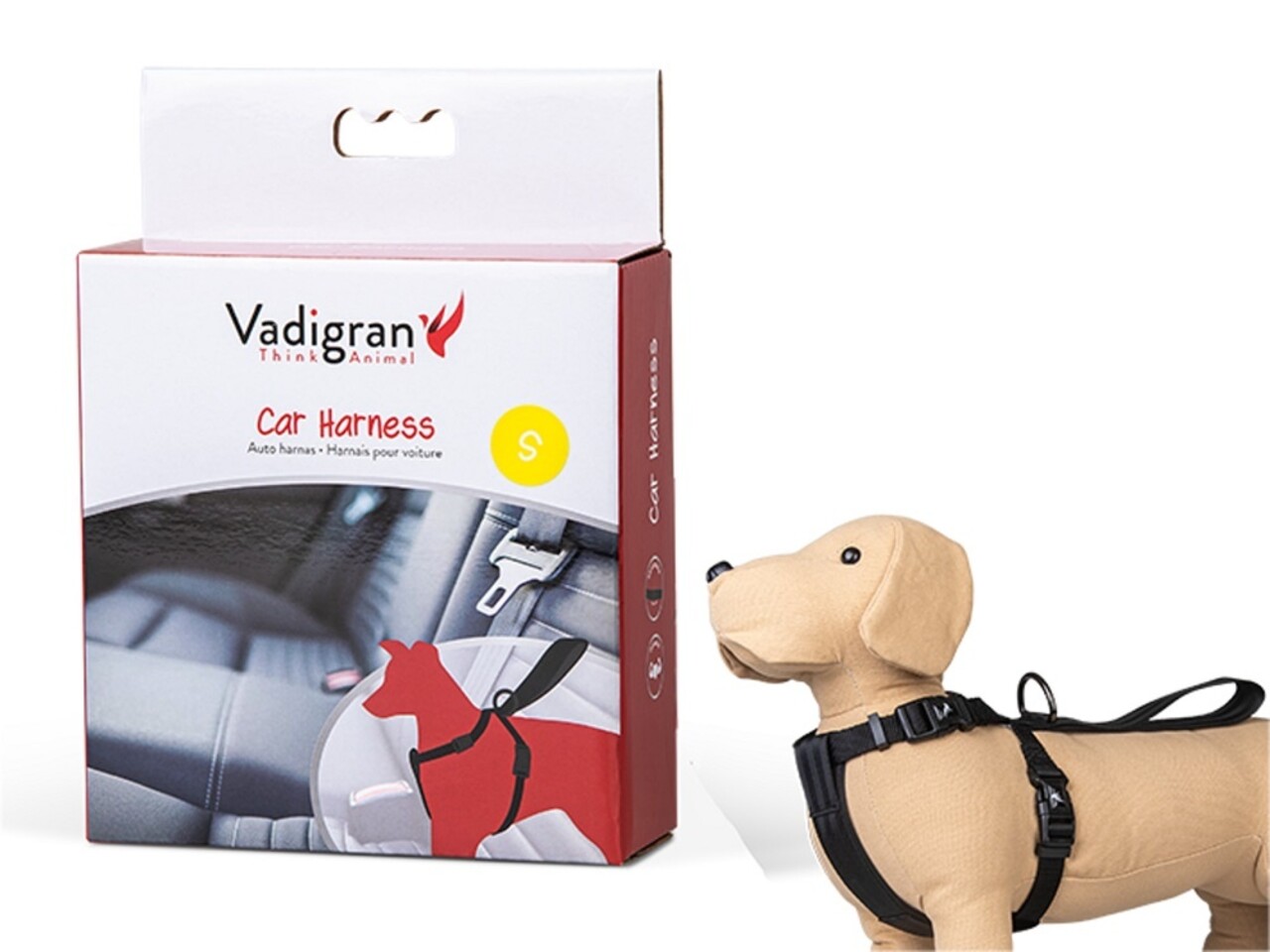Vadigran Vadigran Harnas + Veiligheidsgordel Auto Zwart Vadigran Vadigran Harnas + Veiligheidsgordel Auto Zwart