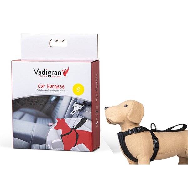 Vadigran Vadigran Harnas + Veiligheidsgordel Auto Zwart Vadigran Vadigran Harnas + Veiligheidsgordel Auto Zwart