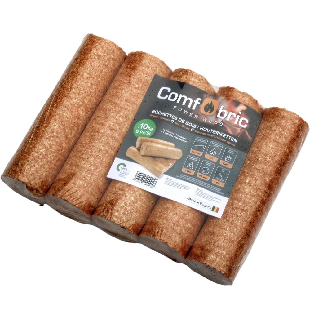 Comfobric Comfobric Houtbriketten (5 stuks - 10kg) Comfobric Comfobric Houtbriketten (5 stuks - 10kg)