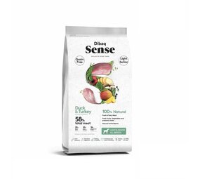 Dibaq Sense Dibaq Sense Hond Graanvrij Eend & Kalkoen Light/Senior (met Vers Vlees) Dibaq Sense Dibaq Sense Hond Graanvrij Eend & Kalkoen Light/Senior (met Vers Vlees)