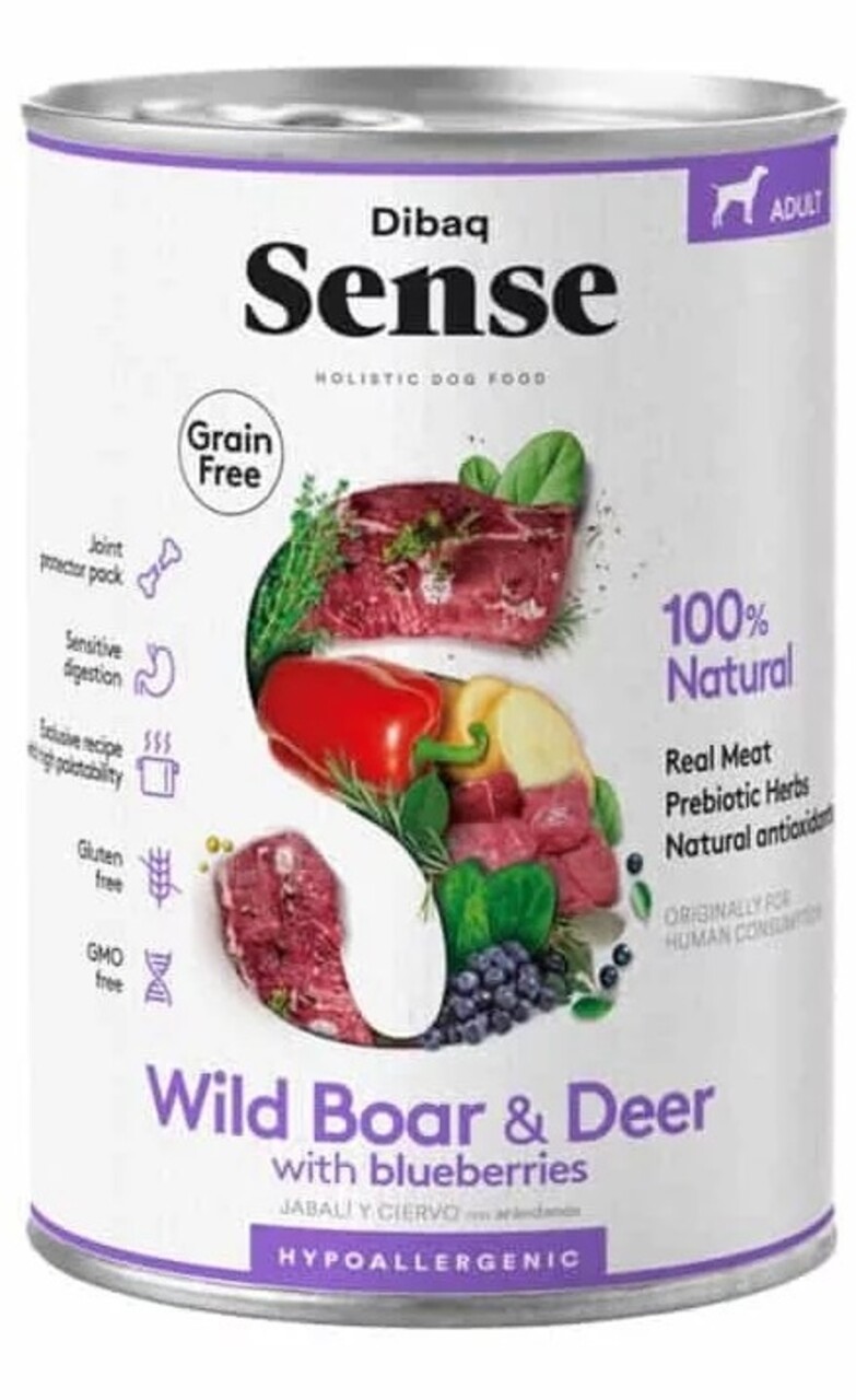Dibaq Sense Dibaq Sense Hond Graanvrij Natvoer Voeding Wild Zwijn & Hert Dibaq Sense Dibaq Sense Hond Graanvrij Natvoer Voeding Wild Zwijn & Hert
