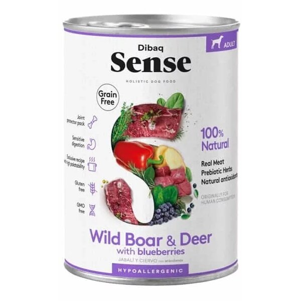 Dibaq Sense Dibaq Sense Hond Graanvrij Natvoer Voeding Wild Zwijn & Hert Dibaq Sense Dibaq Sense Hond Graanvrij Natvoer Voeding Wild Zwijn & Hert