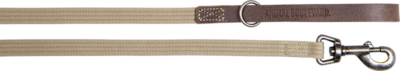 Animal Boulevard Animal Boulevard Waxed Leder met Canvas Leiband Hond Bruin/Beige Animal Boulevard Animal Boulevard Waxed Leder met Canvas Leiband Hond Bruin/Beige