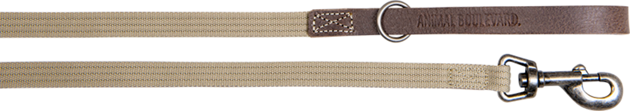 Animal Boulevard Animal Boulevard Waxed Leder met Canvas Leiband Hond Bruin/Beige Animal Boulevard Animal Boulevard Waxed Leder met Canvas Leiband Hond Bruin/Beige