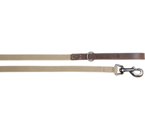 Animal Boulevard Animal Boulevard Waxed Leder met Canvas Leiband Hond Bruin/Beige Animal Boulevard Animal Boulevard Waxed Leder met Canvas Leiband Hond Bruin/Beige