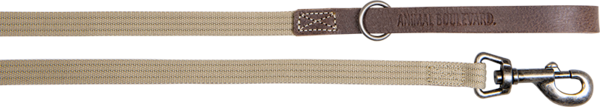 Animal Boulevard Animal Boulevard Waxed Leder met Canvas Leiband Hond Bruin/Beige Animal Boulevard Animal Boulevard Waxed Leder met Canvas Leiband Hond Bruin/Beige