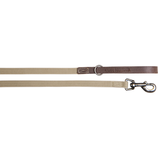 Animal Boulevard Animal Boulevard Waxed Leder met Canvas Leiband Hond Bruin/Beige Animal Boulevard Animal Boulevard Waxed Leder met Canvas Leiband Hond Bruin/Beige
