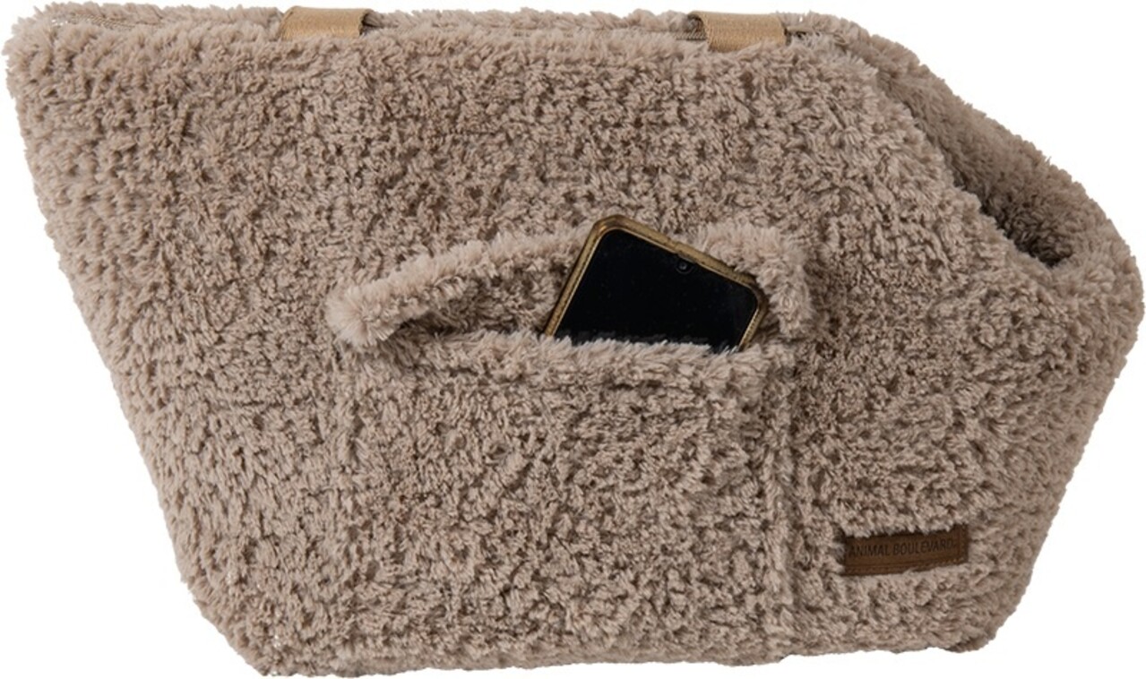Animal Boulevard Animal Boulevard Curl Plush Draagtas Beige Animal Boulevard Animal Boulevard Curl Plush Draagtas Beige