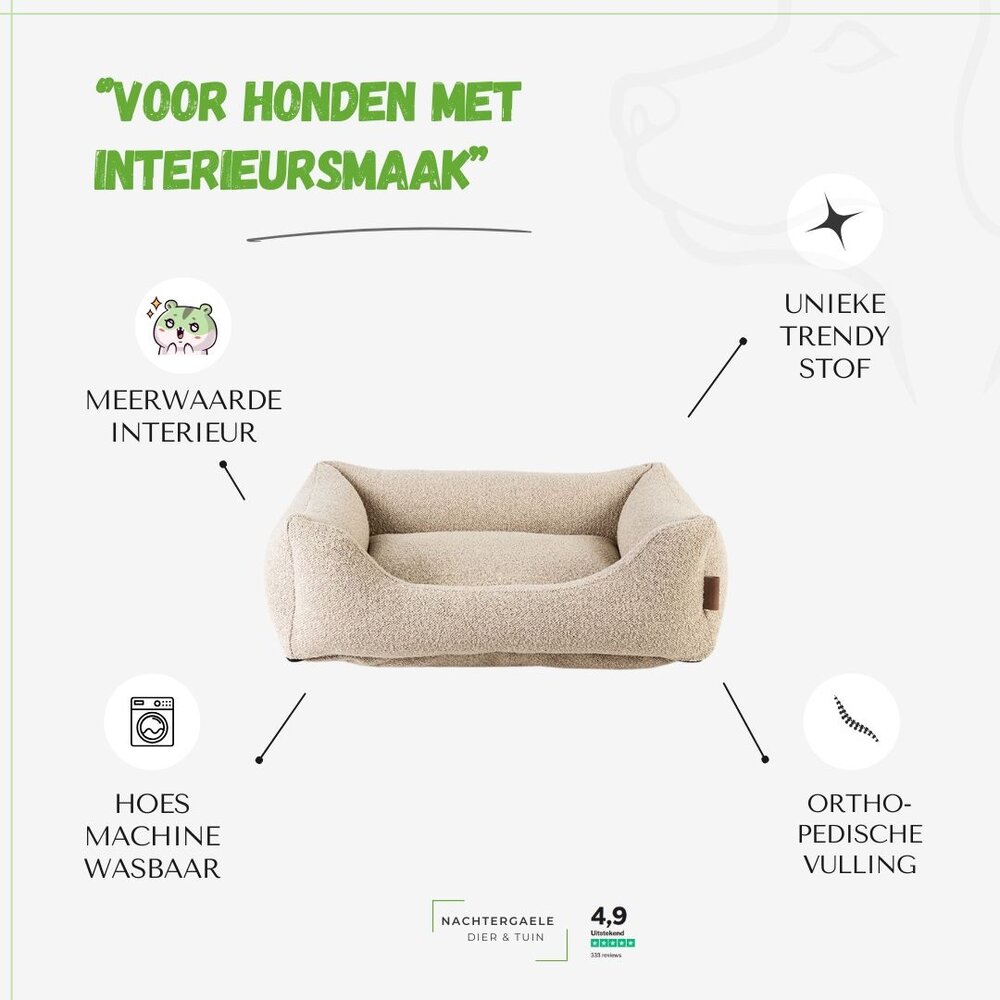 Nachtergaele Nachtergaele ESSENCE Hondenmand Orthopedisch Beige Nachtergaele Nachtergaele ESSENCE Hondenmand Orthopedisch Beige