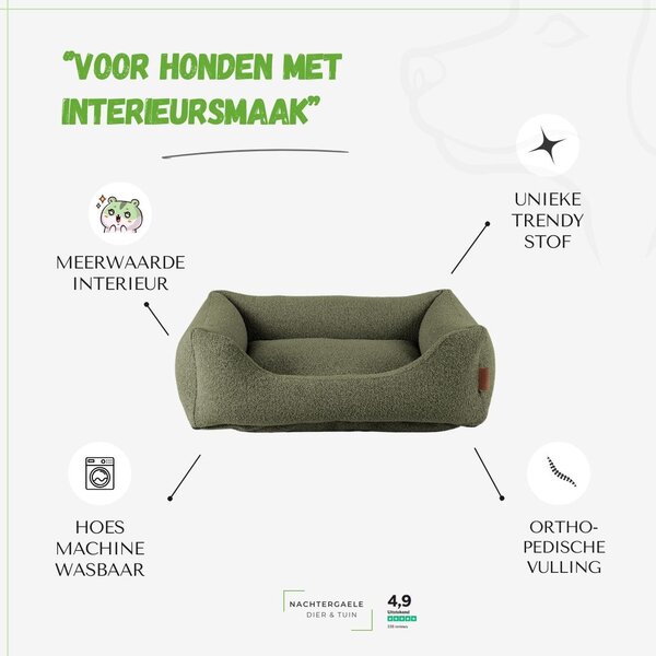 Nachtergaele Nachtergaele ESSENCE Hondenmand Orthopedisch Donker Groen Nachtergaele Nachtergaele ESSENCE Hondenmand Orthopedisch Donker Groen