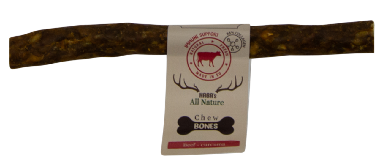 Haba's Haba's CHEWBONES Kauwrol - Rund met pijnboompitten, kurkuma Haba's Haba's CHEWBONES Kauwrol - Rund met pijnboompitten, kurkuma