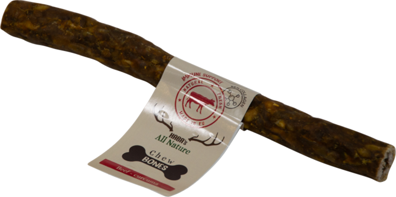 Haba's Haba's CHEWBONES Kauwrol - Rund met pijnboompitten, kurkuma Haba's Haba's CHEWBONES Kauwrol - Rund met pijnboompitten, kurkuma