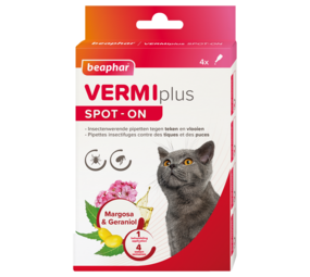 Béaphar Beaphar Vermiplus Spot-On Kat (tegen vlooien en teken)