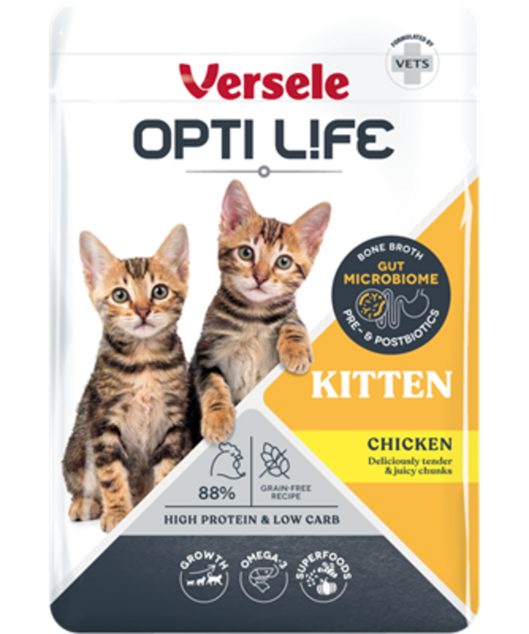 Opti Life Opti Life Kat Natvoer Kitten met Kip (Brokjes in saus) Opti Life Opti Life Kat Natvoer Kitten met Kip (Brokjes in saus)