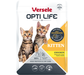 Opti Life Opti Life Kat Natvoer Kitten met Kip (Brokjes in saus) Opti Life Opti Life Kat Natvoer Kitten met Kip (Brokjes in saus)