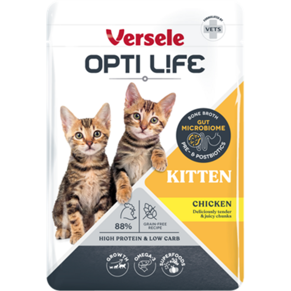 Opti Life Opti Life Kat Natvoer Kitten met Kip (Brokjes in saus) Opti Life Opti Life Kat Natvoer Kitten met Kip (Brokjes in saus)