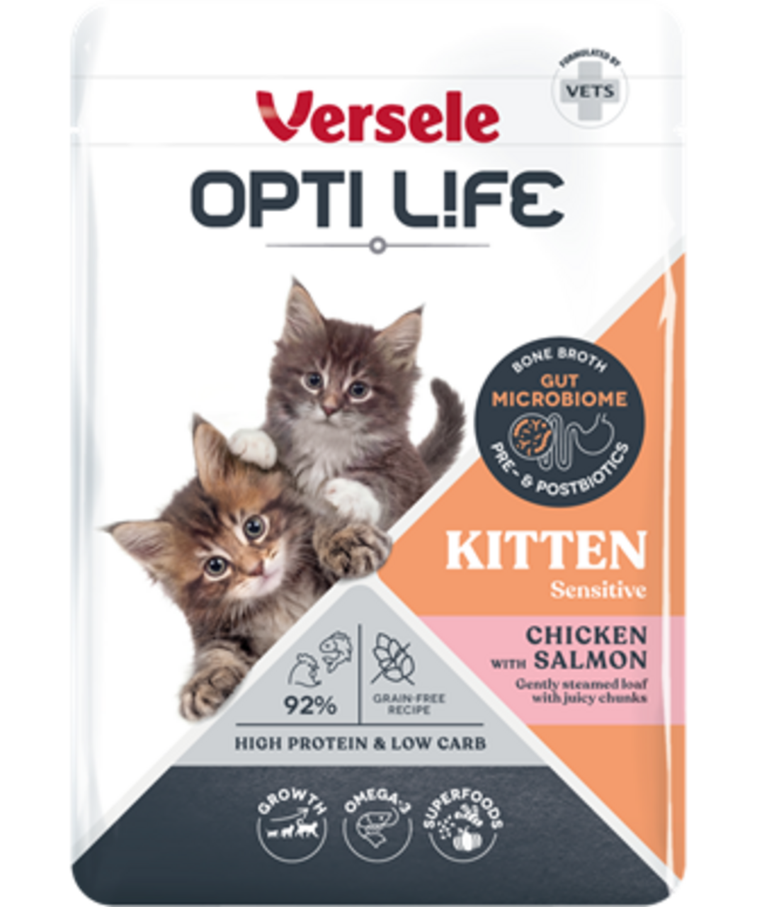 Opti Life Opti Life Kat Natvoer Kitten met Kip & Zalm (Brokjes in saus) Opti Life Opti Life Kat Natvoer Kitten met Kip & Zalm (Brokjes in saus)