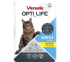 Opti Life Opti Life Kat Natvoer Adult Sterilised met Kip (Brokjes in saus) Opti Life Opti Life Kat Natvoer Adult Sterilised met Kip (Brokjes in saus)