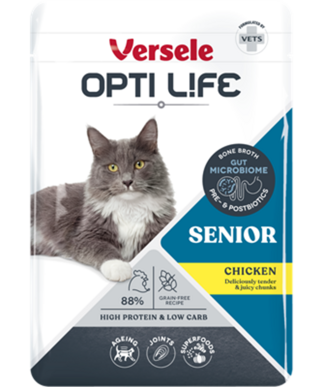 Opti Life Opti Life Kat Natvoer Senior met Kip (Brokjes in saus) Opti Life Opti Life Kat Natvoer Senior met Kip (Brokjes in saus)