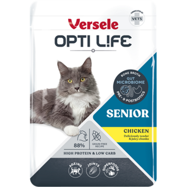Opti Life Opti Life Kat Natvoer Senior met Kip (Brokjes in saus) Opti Life Opti Life Kat Natvoer Senior met Kip (Brokjes in saus)