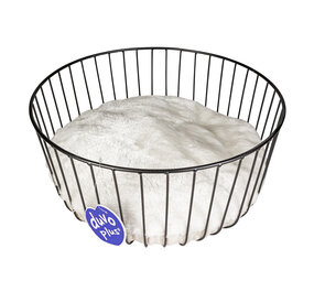 Duvo+ Duvo+ Caviar Metalen Mand Hoog Rond Zwart + Wit Kussen