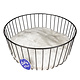 Duvo+ Caviar Metalen Mand Hoog Rond Zwart + Wit Kussen