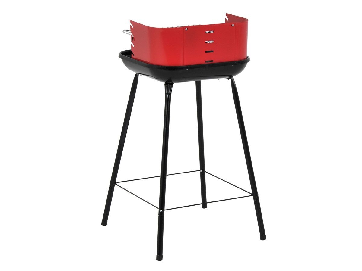 8719987828164 - Charcoal Barbecue with Stand Grill 41 x 41 x 74 cm Red Black 8719987828164 - Charcoal Barbecue with Stand Grill 41 x 41 x 74 cm Red Black