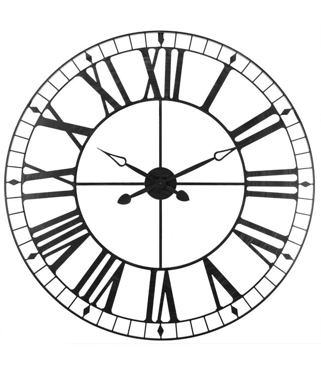 Sphera Vintage-Uhr mit hölzernem Hintergrund - 36cm - Schwarz