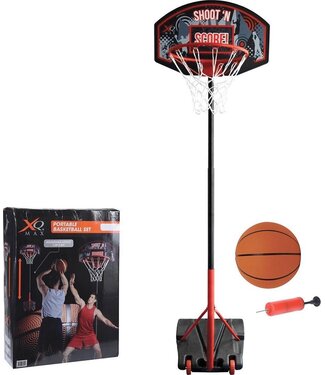 XQ Max XQ Max Basketball Set - Basketballständer - Verstellbar von 1,38 m bis 2,5 m - Schwarz/Orange
