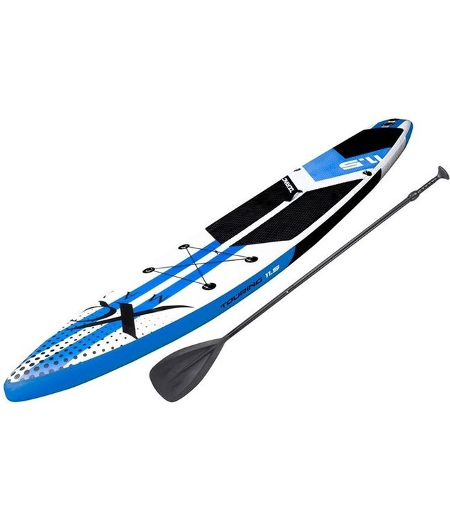 XQ Max - Aufblasbares Stand Up Paddle Board Weiß, Schwarz & Blau 350 cm 150kg Tragkraft - Komplettset SUP Board & Zubehör