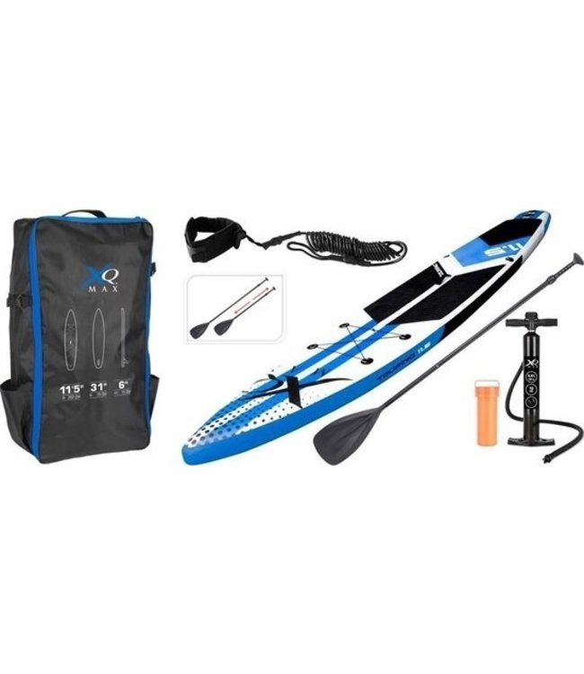 XQ Max Aufblasbares Stand Up Paddle Board Weiß, Schwarz & Blau 350 cm