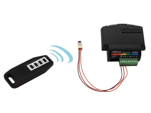 Rolle Streifen günstig Kaufen-Velleman Module Rgb led controller - ir version. Velleman Module Rgb led controller - ir version <![CDATA[Der VM192IR ist ein RGB-Treiber, der über eine IR-Fernbedienung gesteuert wird und für 12 oder 24 VDC LED-Streifen geeignet ist. Mit diesem Control