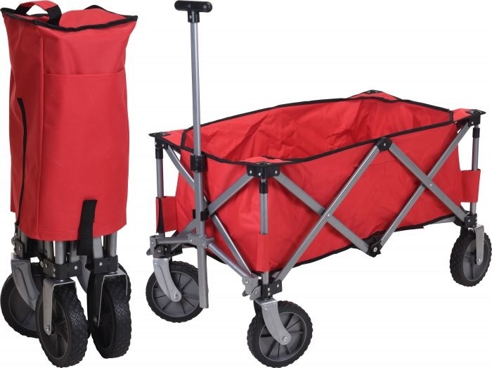 de las günstig Kaufen-Wagon faltbar - Rot, 90 x 49 x 58cm. Wagon faltbar - Rot, 90 x 49 x 58cm <![CDATA[Produktbeschreibung Gehst du in den Urlaub? Zum Picknick? Zum Strand? Lass die schwere Arbeit jetzt der Bollerwagen von Koopman übernehmen. Der Bollerwagen hat ein Fassungs