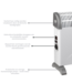 Plein Air Elektroheizgerät TCT-2000 | 750/1500/2000W | Innenbereich | Badezimmer | Einstellbarer Thermostat | Weiß | 25m²